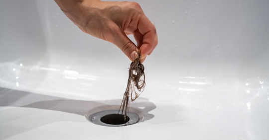 hair in drain